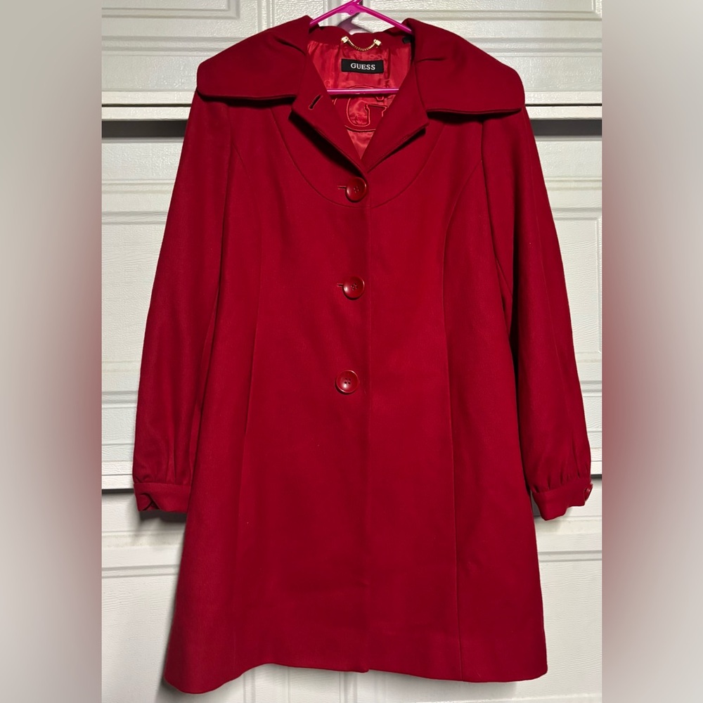 Guess Women's Vibrant Red Trench Coat
